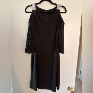 INC International Concepts Black Cold Shoulder Dress